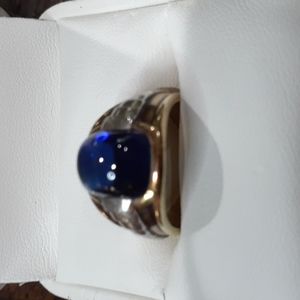 14 K White and Yellow Gold Sapphire Ring